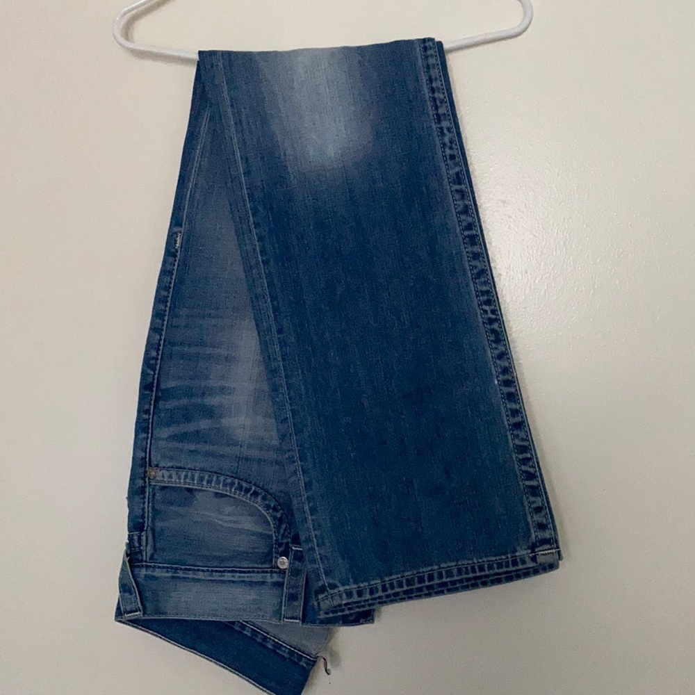 TRUE RELIGION MEN STRAIGHT FLAP NATURAL BIG T JEAN